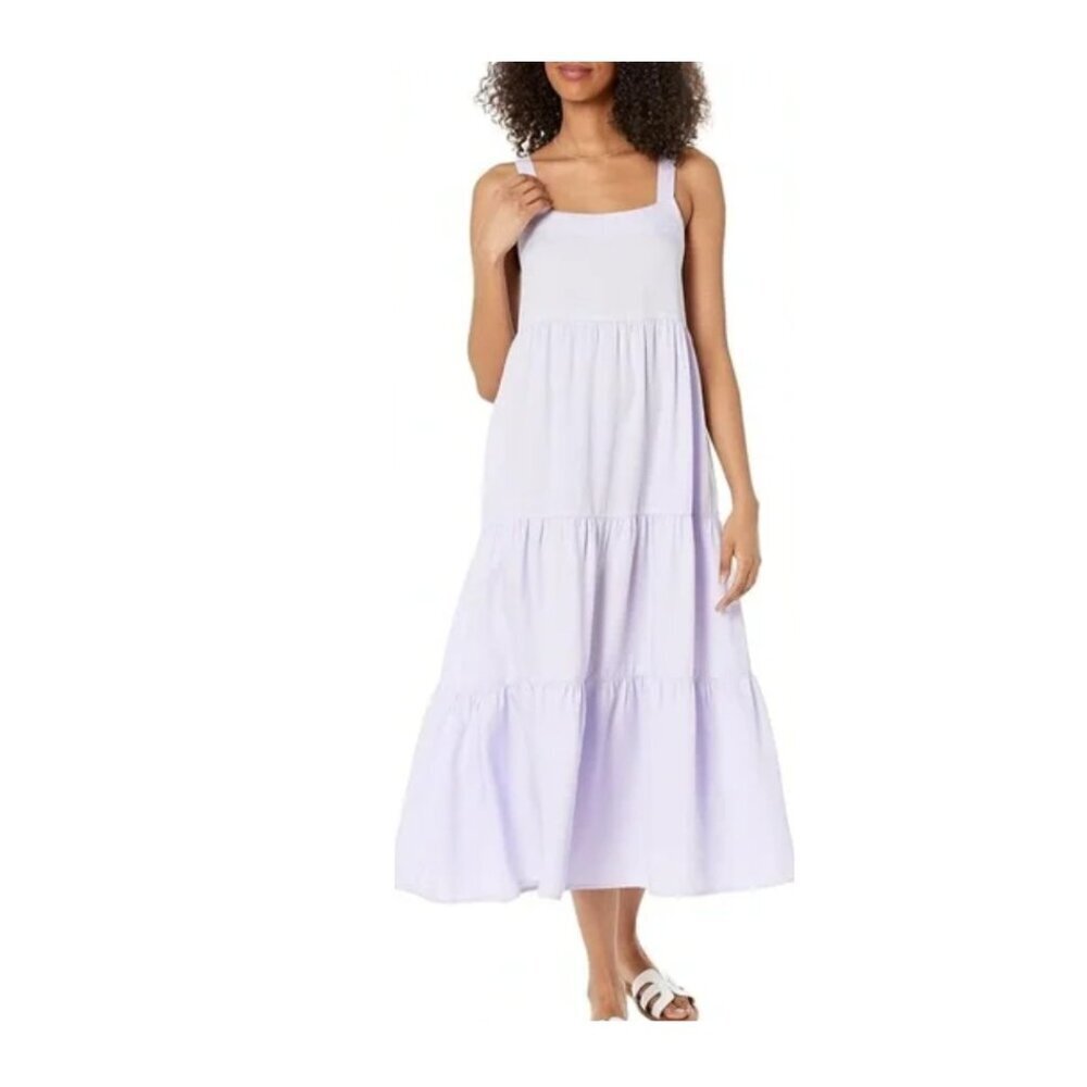 Black Bow White Tiered Maxi Dress M NWOT Flowy Elastic Back Resort Boho Summer